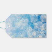 Sneeuwvlok achtergrond cadeaulabel (Achterkant Horizontaal)