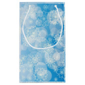 Sneeuwvlok achtergrond klein cadeauzakje (Achterkant)