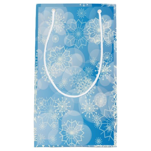 Sneeuwvlok achtergrond klein cadeauzakje (Voorkant)