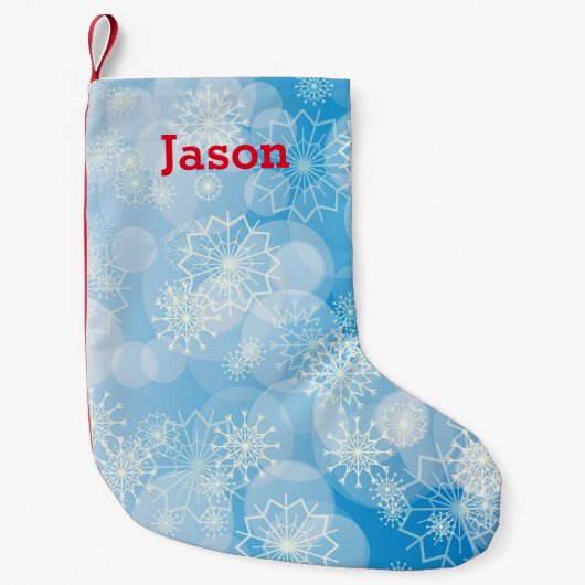Sneeuwvlok achtergrond kleine kerstsok (Voorkant)