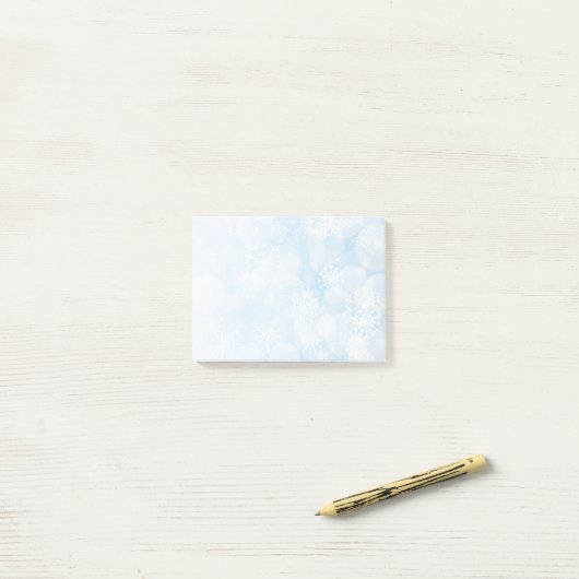 Sneeuwvlok achtergrond post-it® notes (Op bureau)