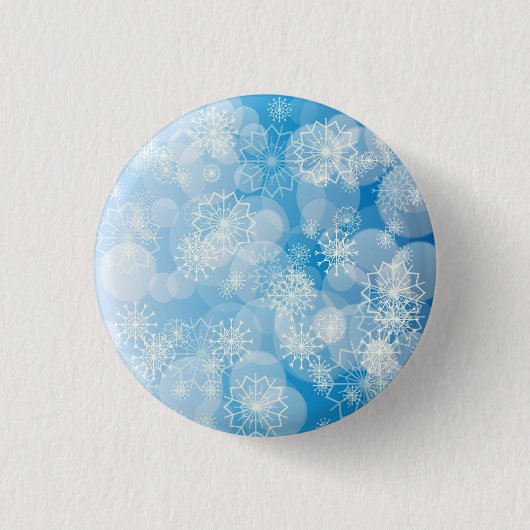 Sneeuwvlok achtergrond ronde button 3,2 cm (Voorkant)