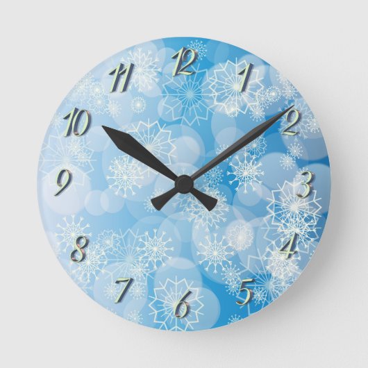 Sneeuwvlok achtergrond ronde klok (Voorkant)