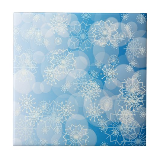 Sneeuwvlok achtergrond tegeltje (Voorkant)