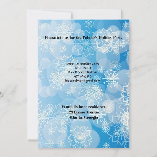 Sneeuwvlok achtergrond uitnodiging (Voorkant)