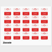 Sneeuwvlok adres vierkante sticker (Vel)