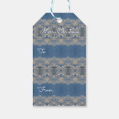 Sneeuwvlok als blauw en wit kerstcadeau Label Cadeaulabel (Achterkant)