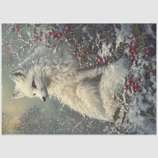 Sneeuwvlok Arctic Fox Tissuepapier (Voorkant)