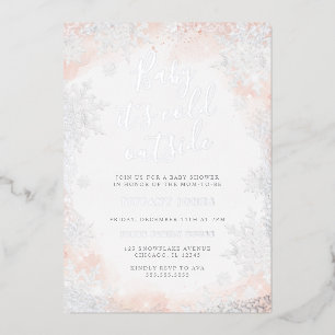 Sneeuwvlok Baby het is koud buiten Baby shower Folie Uitnodiging