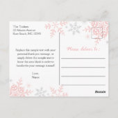 Sneeuwvlok Baby Meisje Douche Dank u Briefkaart (Achterkant)