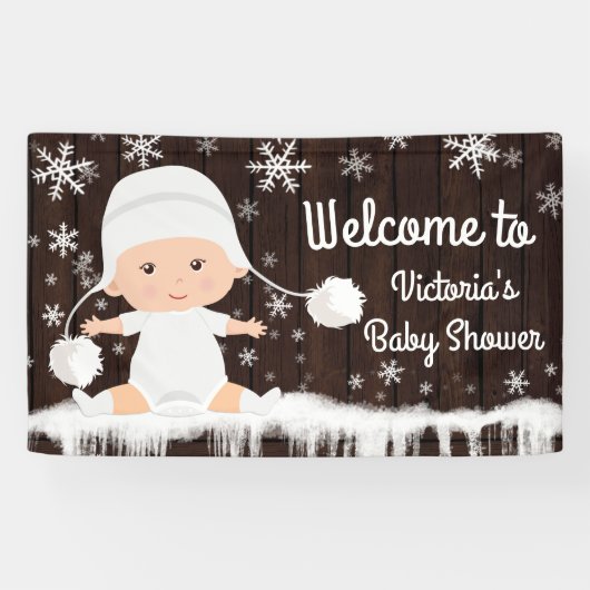 Sneeuwvlok Baby Shower Banner (Horizontaal)