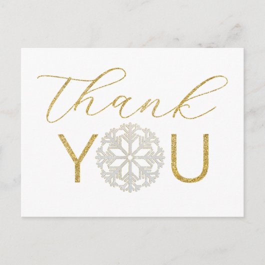 Sneeuwvlok Baby Shower Bedankkaart Briefkaart (Voorkant)