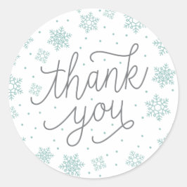 Sneeuwvlok Baby shower Favor Tag Dank je Sticker