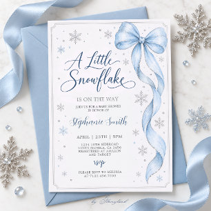 Sneeuwvlok Baby Shower Jongens Uitnodiging