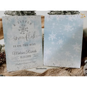 Sneeuwvlok Baby shower Jongensuitnodiging Een beet Kaart