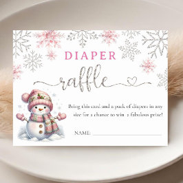 Sneeuwvlok Baby shower Luier Raffle Informatiekaartje