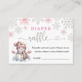 Sneeuwvlok Baby shower Luier Raffle Informatiekaartje (Voorkant)