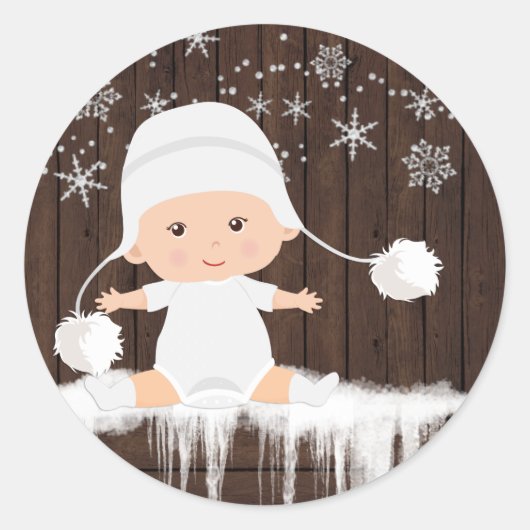 Sneeuwvlok Baby shower Stickers (Voorkant)