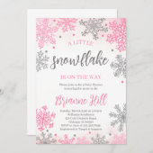 Sneeuwvlok Baby Shower Uitnodiging (Voorkant / Achterkant)