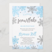 Sneeuwvlok Baby Shower Uitnodiging (Voorkant / Achterkant)