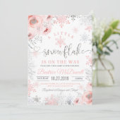 Sneeuwvlok baby shower uitnodiging Een beetje Snee (Staand voorkant)