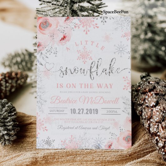 Sneeuwvlok baby shower uitnodiging Een beetje Snee