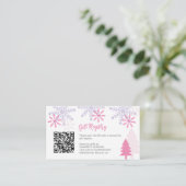 Sneeuwvlok Baby shower Winter Gift Registry QR Cod Informatiekaartje (Staand voorkant)