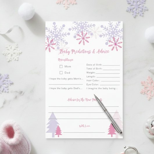 Sneeuwvlok Baby shower Wintervoorspellingen Advies Flyer