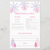 Sneeuwvlok Baby shower Wintervoorspellingen Advies Flyer (Voorkant)