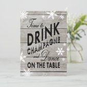 Sneeuwvlok Bachelorette Tijd om champagne te drink Kaart (Staand voorkant)