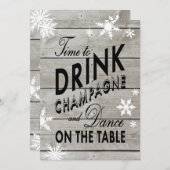 Sneeuwvlok Bachelorette Tijd om champagne te drink Kaart (Voorkant / Achterkant)