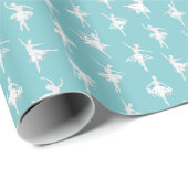 Sneeuwvlok Ballerina's in Blauw Cadeaupapier (Rol Hoek)