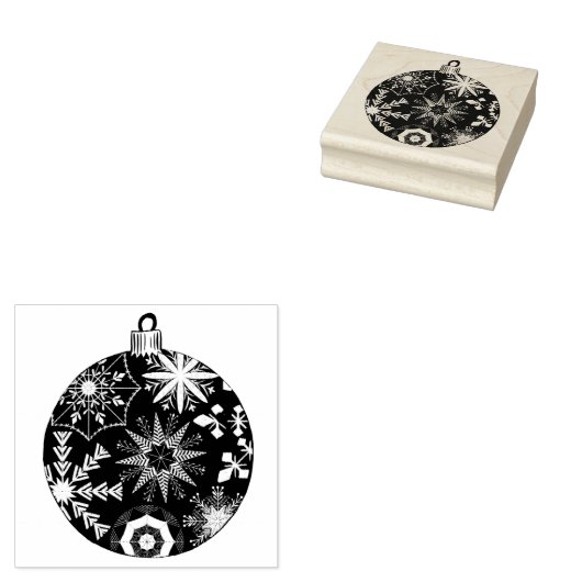Sneeuwvlok Bauble Rubberstempel (Gestempeld)