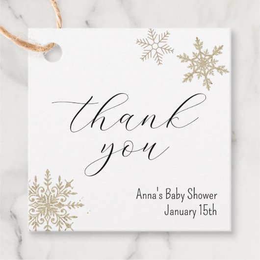 Sneeuwvlok Bedankt Bedankjes Labels (Voorkant)