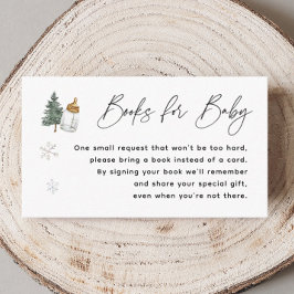 Sneeuwvlok Berg Winter Baby Shower Boek Verzoek Informatiekaartje