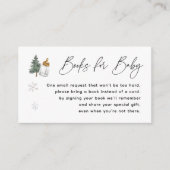 Sneeuwvlok Berg Winter Baby Shower Boek Verzoek Informatiekaartje (Voorkant)