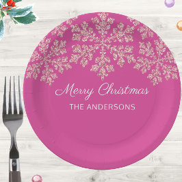 Sneeuwvlok Berry Bling Celebration Kerstmis Papieren Bordje