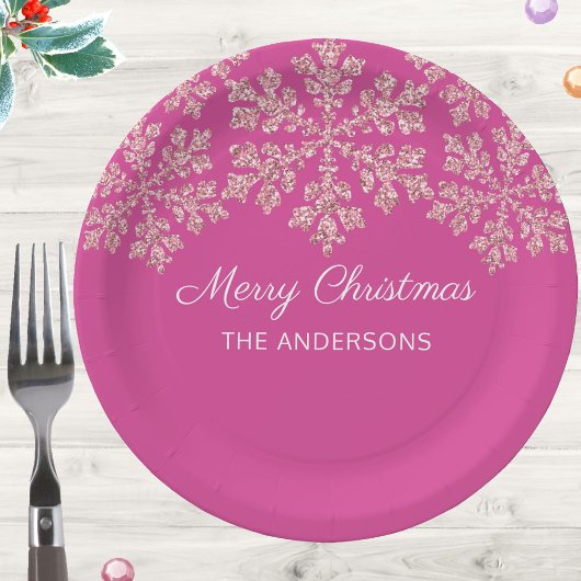 Sneeuwvlok Berry Bling Celebration Kerstmis Papieren Bordje