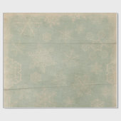  sneeuwvlok bijtende blauwgroen winterblauwe crème cadeaupapier (Vlak)