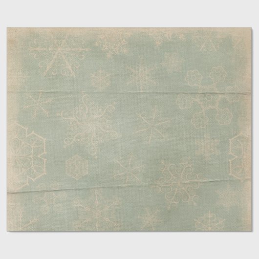  sneeuwvlok bijtende blauwgroen winterblauwe crème cadeaupapier (Vlak)