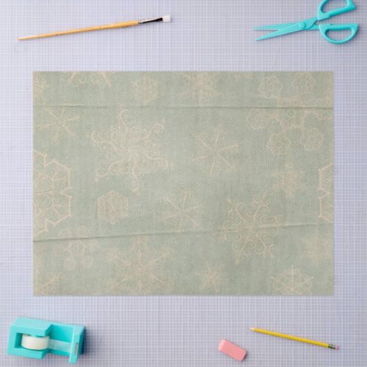  sneeuwvlok bijtende blauwgroen winterblauwe crème tissuepapier (Craft)