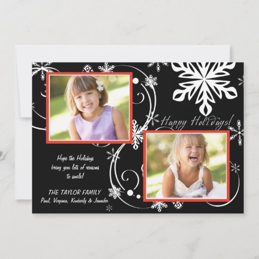 Sneeuwvlok Blackout - Foto Vakantiekaart Feestdagenkaart (Voorkant)
