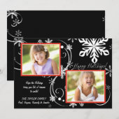 Sneeuwvlok Blackout - Foto Vakantiekaart Feestdagenkaart (Voorkant / Achterkant)