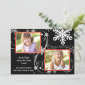 Sneeuwvlok Blackout - Foto Vakantiekaart Feestdagenkaart (Staand voorkant)