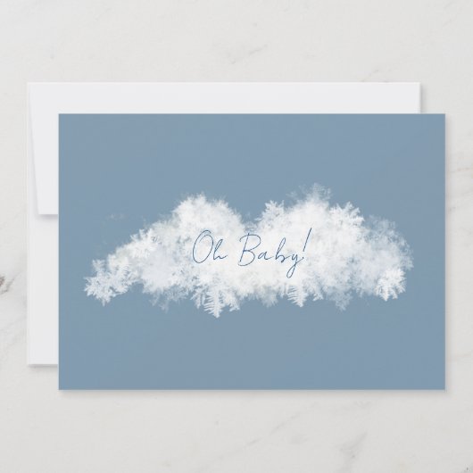 Sneeuwvlok blauw Baby Het is koud buitendouche Kaart (Achterkant)