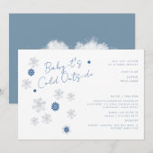 Sneeuwvlok blauw Baby Het is koud buitendouche Kaart (Voorkant / Achterkant)