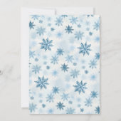 Sneeuwvlok Blauw en Wit Waterverf Familiefoto Feestdagenkaart (Achterkant)