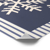 Sneeuwvlok blauw gestreept poster (Hoek)