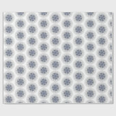 Sneeuwvlok Blauw Grijs Boho Chic Cadeaupapier (Vlak)