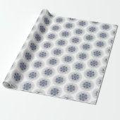 Sneeuwvlok Blauw Grijs Boho Chic Cadeaupapier (Uitgerold)